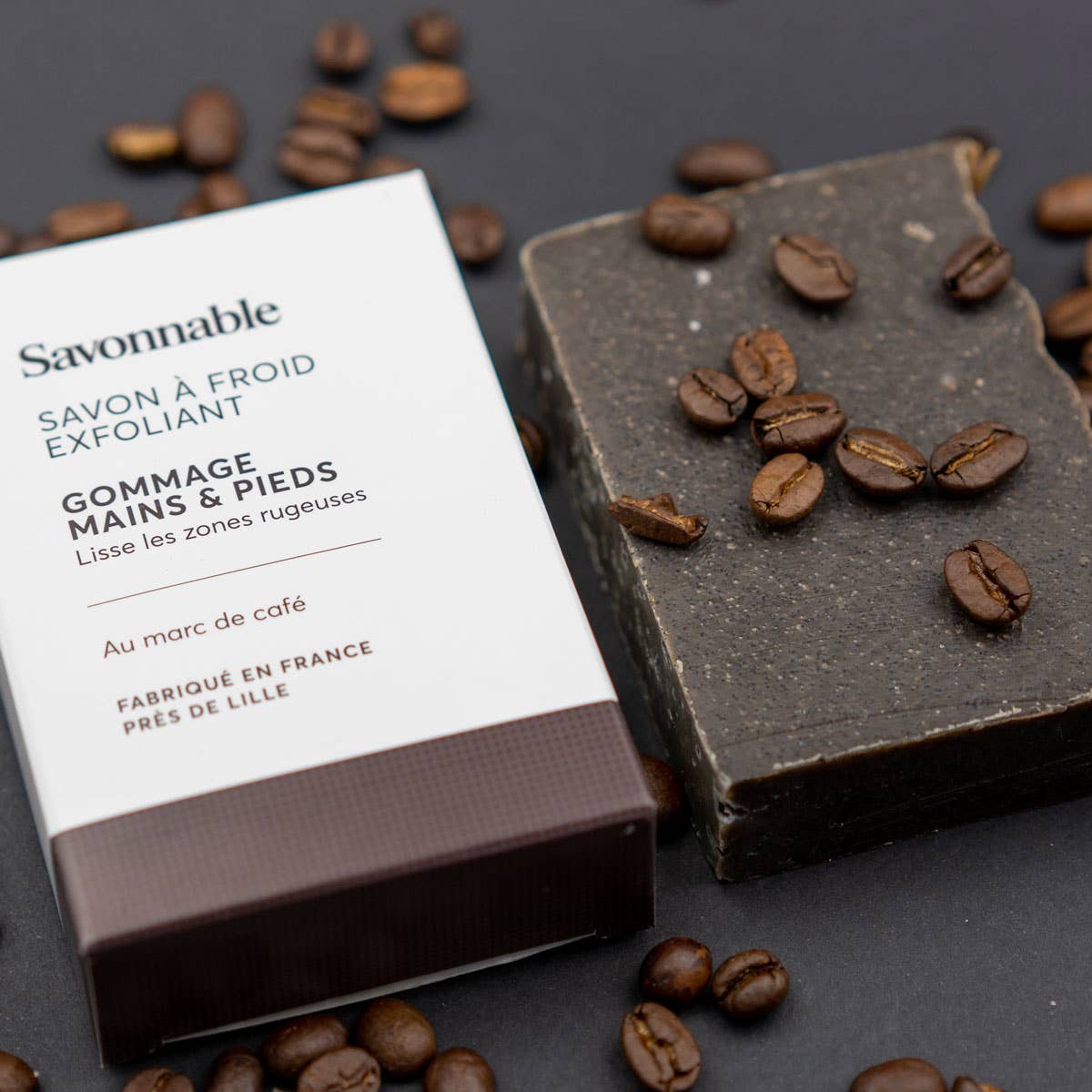 Savonnable - Wholesale Bar Soap - Hand & Foot Scrub Soap > Smoothes rough areas1