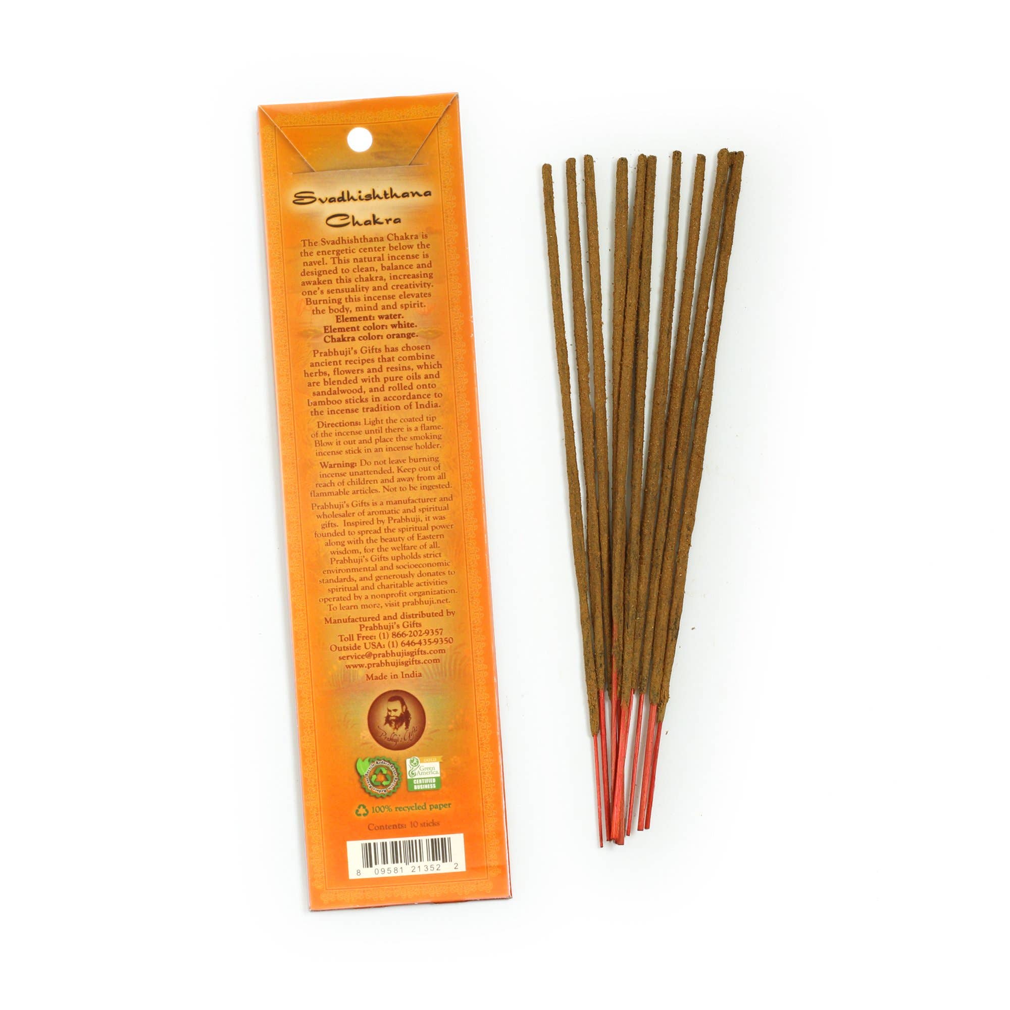 Prabhuji's Gifts - Wholesale Incense - Incense Sticks Sacral Chakra Svadhishtana - Sensuality and Creativity1