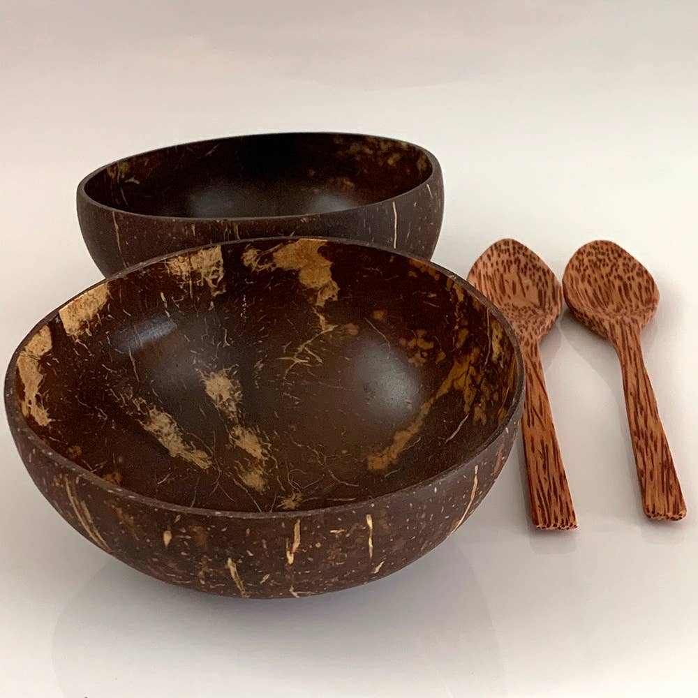 VIE - Vendita all'ingrosso Insalatiera - Set Premium di 2 Ciotole e Cucchiai in Noce di Cocco Sigillati6