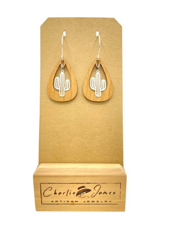 Saguaro Teardrop dangle Earrings for wholesale by Charlie James Artisan Boutique