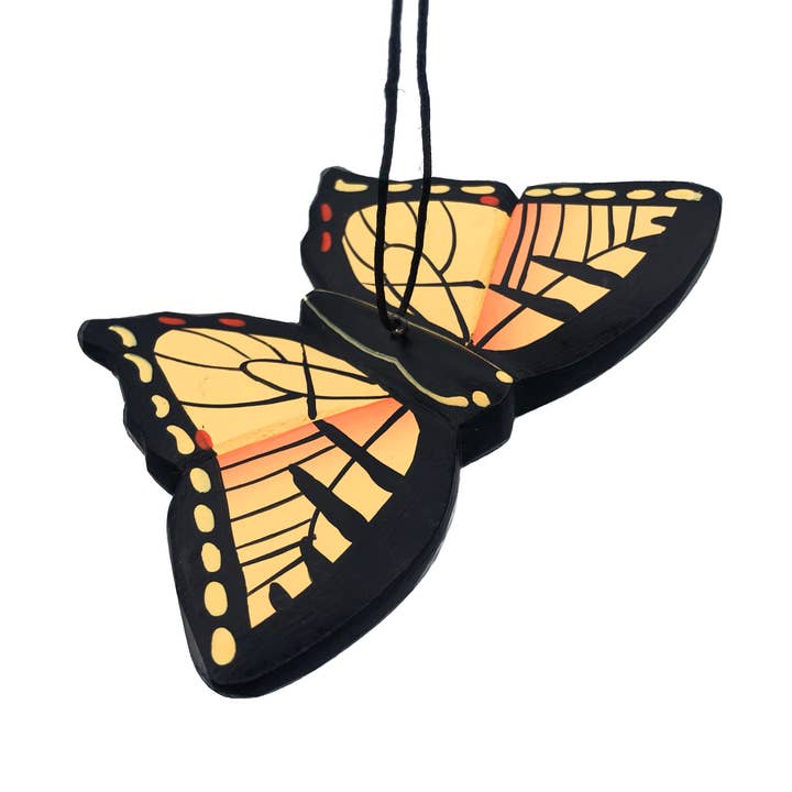 Tiger Swallowtail Butterfly Balsa Ornament for wholesale by Women of the Cloud Forest