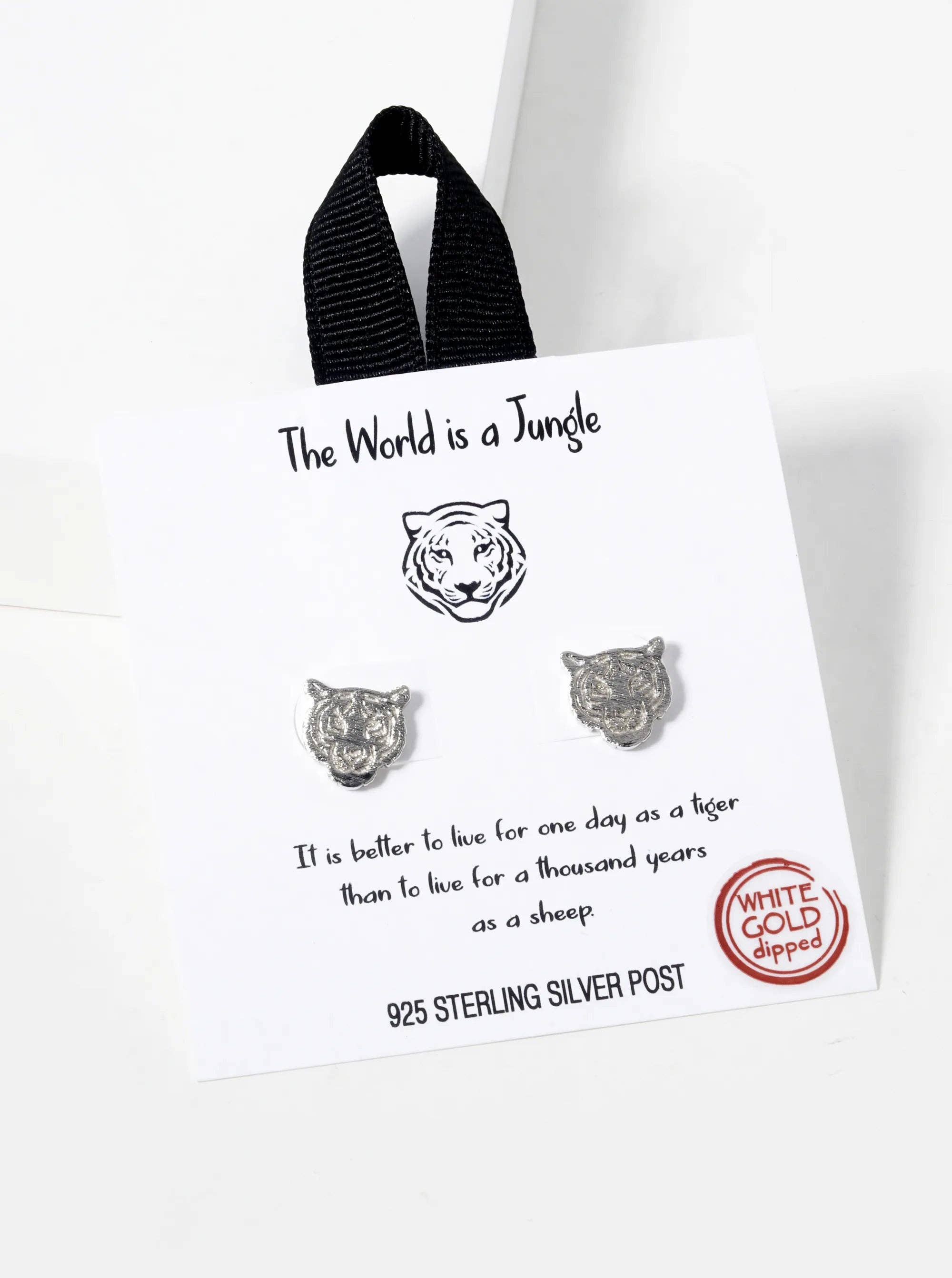 Wild Honey - Wholesale Stud/Post Earrings - 18K Gold Dipped Tiger Stud Earrings3