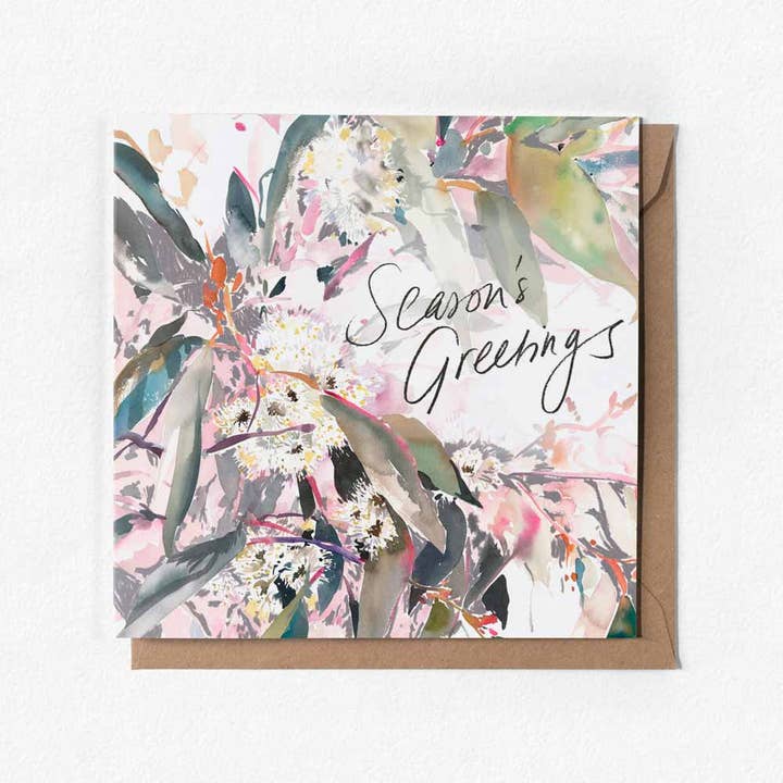Natalie Martin | Australian Watercolour Artist - Wholesale Season's Greetings Card - 'Season's Greetings' Greeting Card1