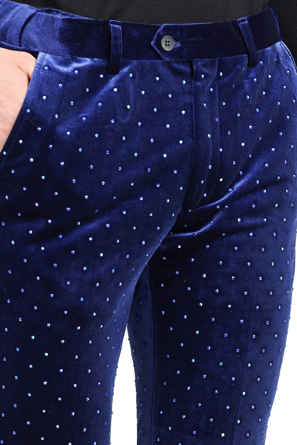 BARABAS - Vente Pantalon de costume – homme - Pantalon chino cintré en velours à strass pour hommes 2CP30202