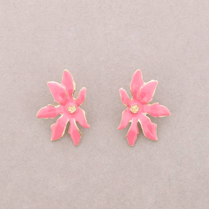 La Cuerda De Sol - Wholesale Dangle Earrings - Enamel Metal Flower Pressure Earrings