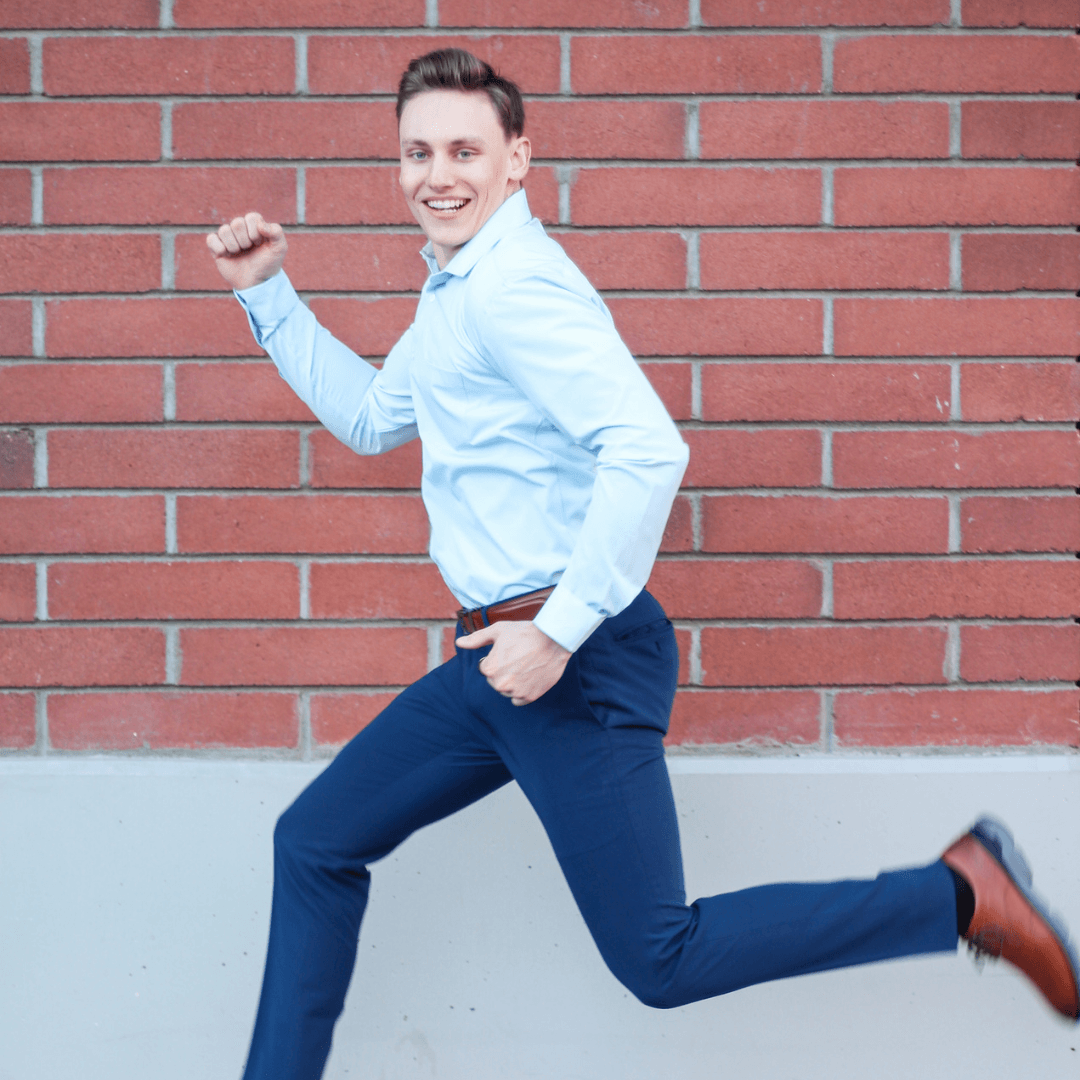 Tough Apparel - Wholesale Button Down Shirt - Men's - Blue Hustle Dress Shirt - Long Sleeve8