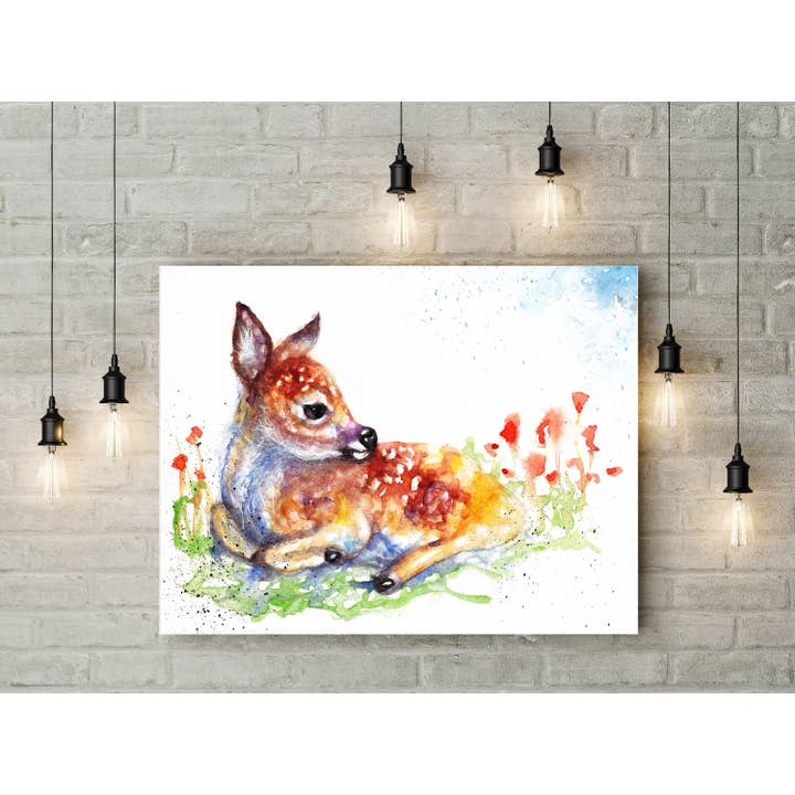 Fawn Box Canvas 24 x 16" for wholesale by bee.arts