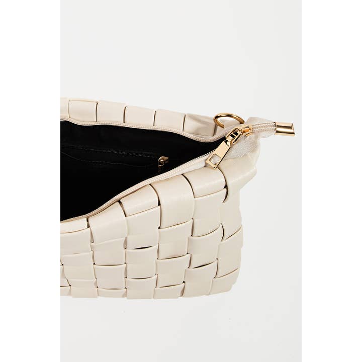 Collections by Fame Accessories - Wholesale Crossbody Bag - Women's - Faux Leather Basket Weave Hand Bag