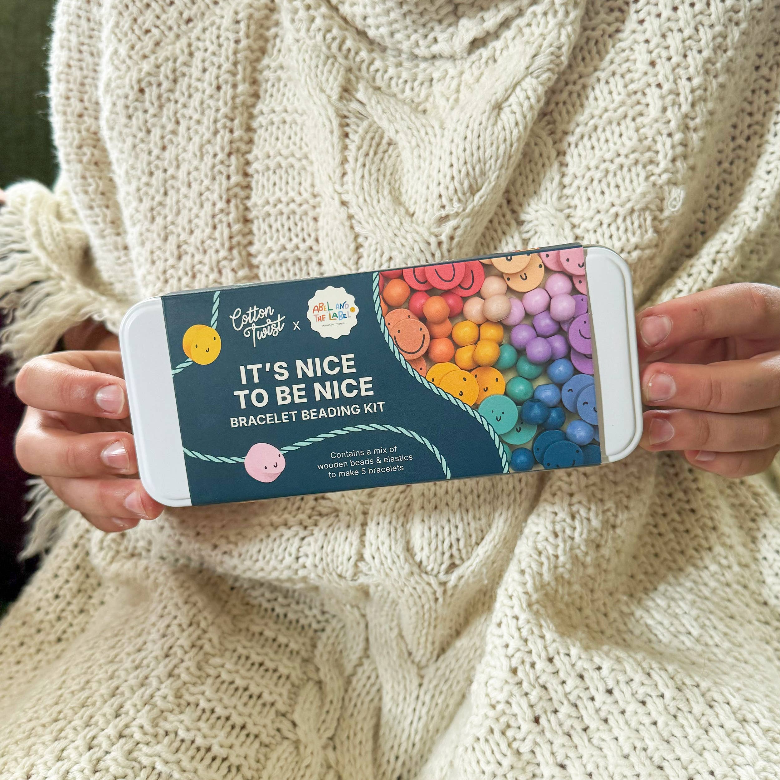 Cotton Twist (USA DUTIES PAID) - Wholesale DIY Jewelry - Kids - It's Nice To Be Nice Bracelet Beading Kit for Children1