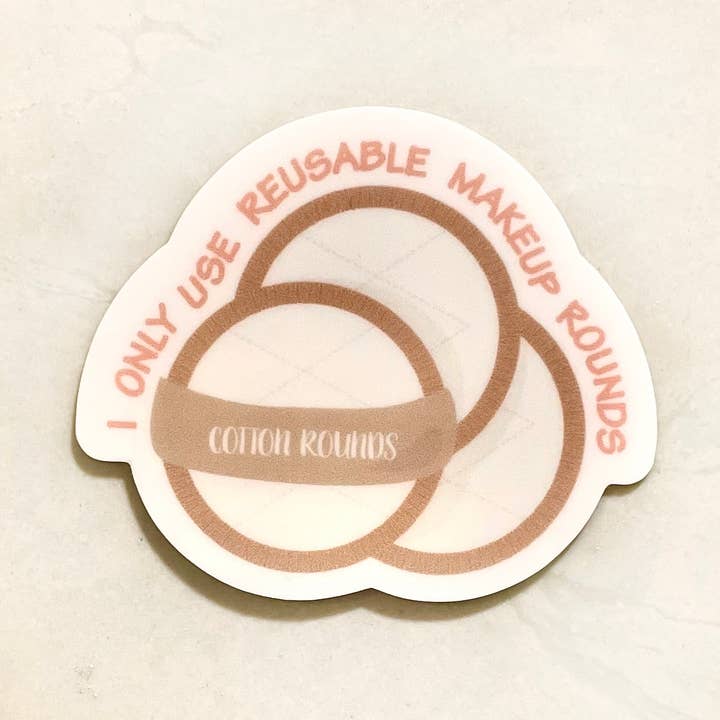 Adhesivo «Solo uso cartuchos de maquillaje reutilizables» para venta al por mayor de Eco Beige