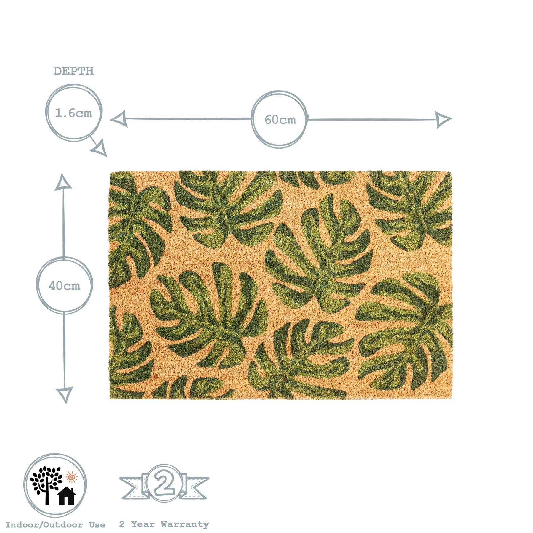 Rinkit Ltd - Wholesale Door Mat - Nicola Spring Non-Slip Door Mat - 60x40cm - Banana Leaf2
