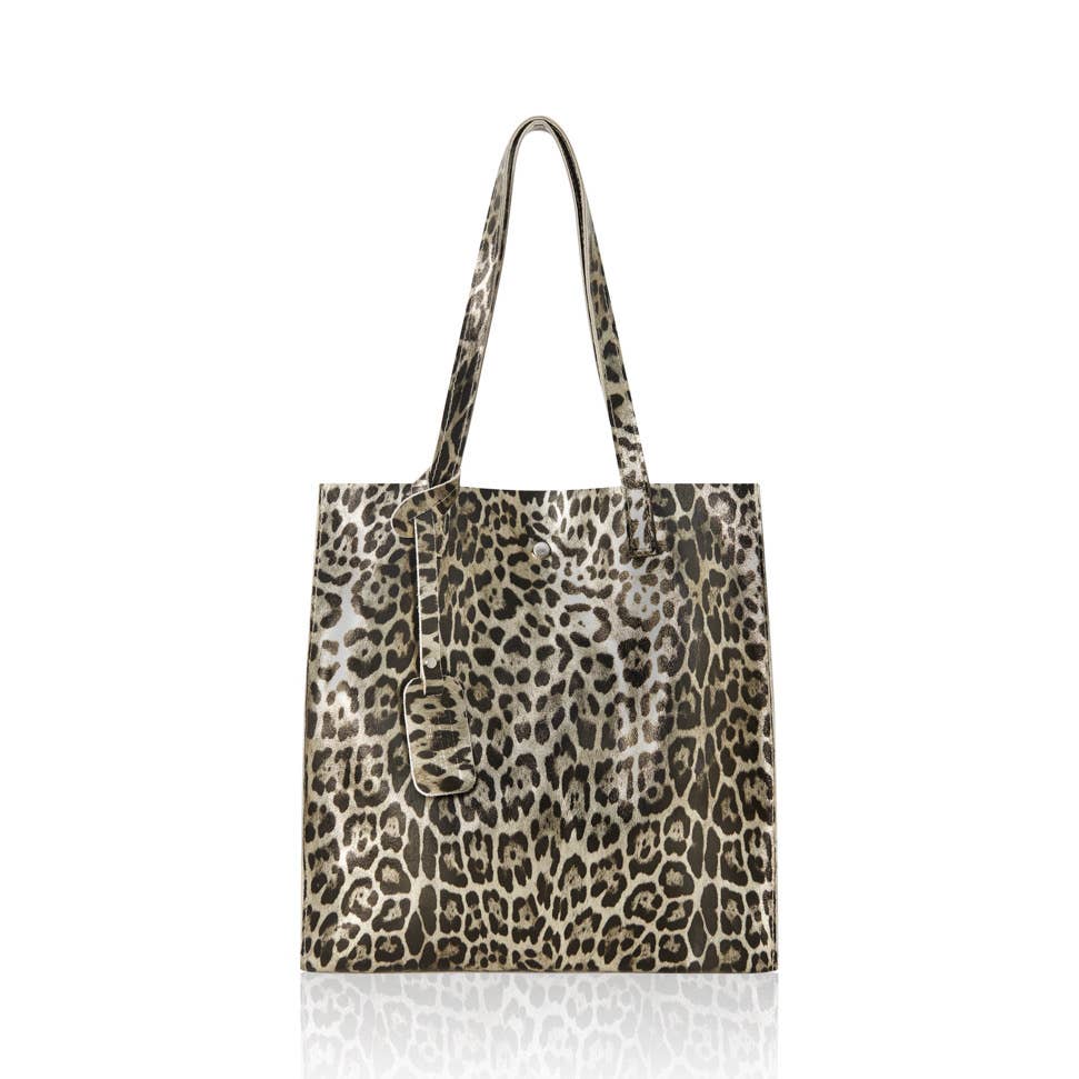 MONTTE DI JINNE – Engroshandel Tote bag - Dame – Italiensk håndlavet shoppertaske i ægte læder med leopardmønster8