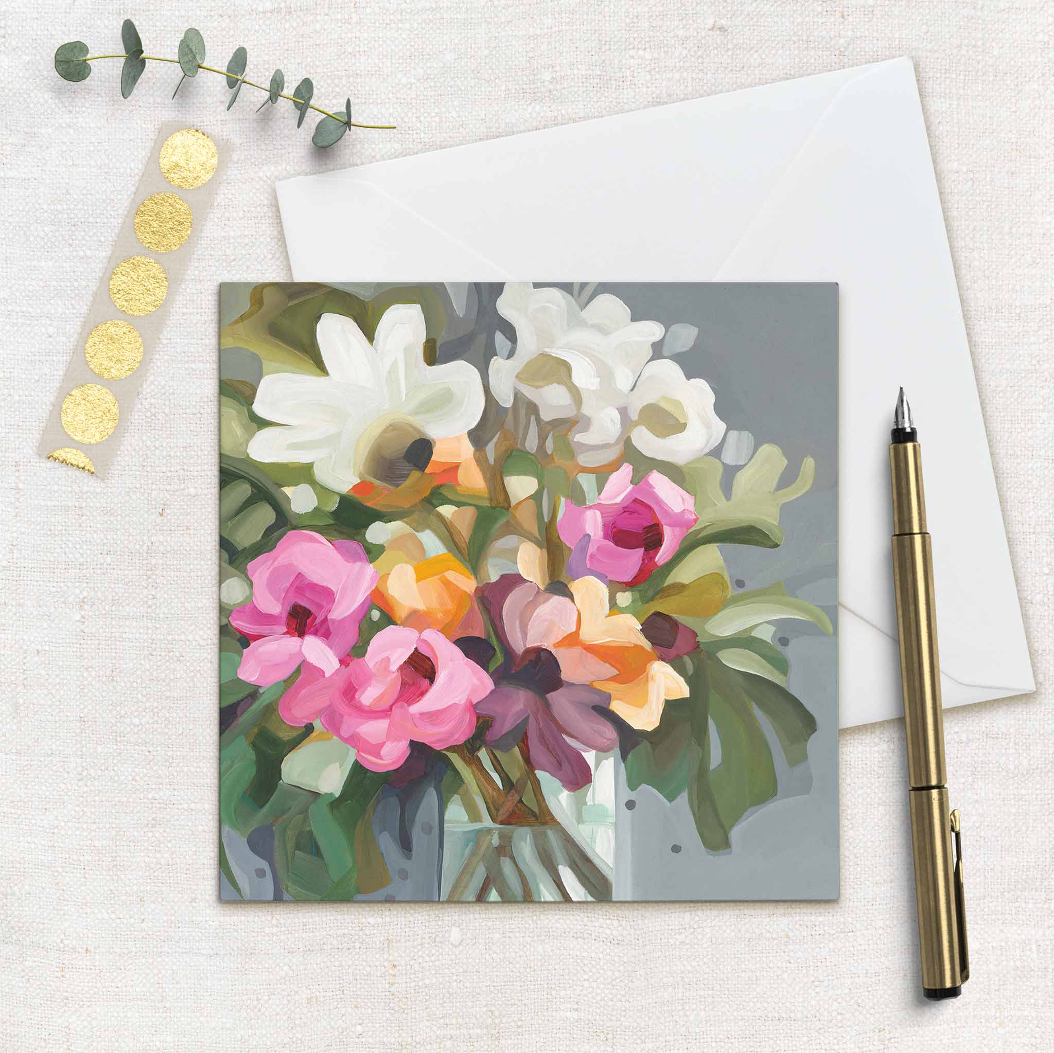Susannah Bleasby Art - Wholesale Everyday Greeting Card - Felicity | Floral art card | Flower greeting card2