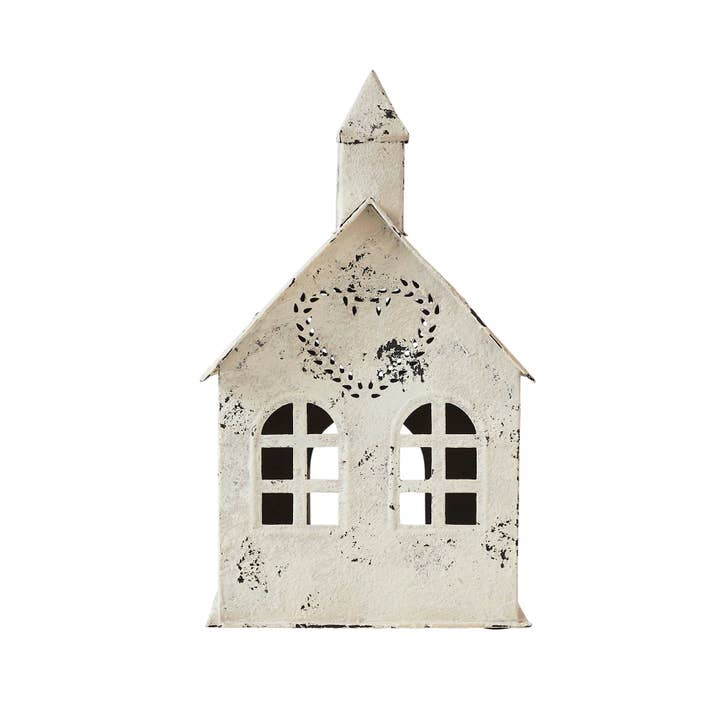 VHC Brands - Wholesale Candle Holder - Tealight Holder Metal Village House C Antique Cream 9x5x51