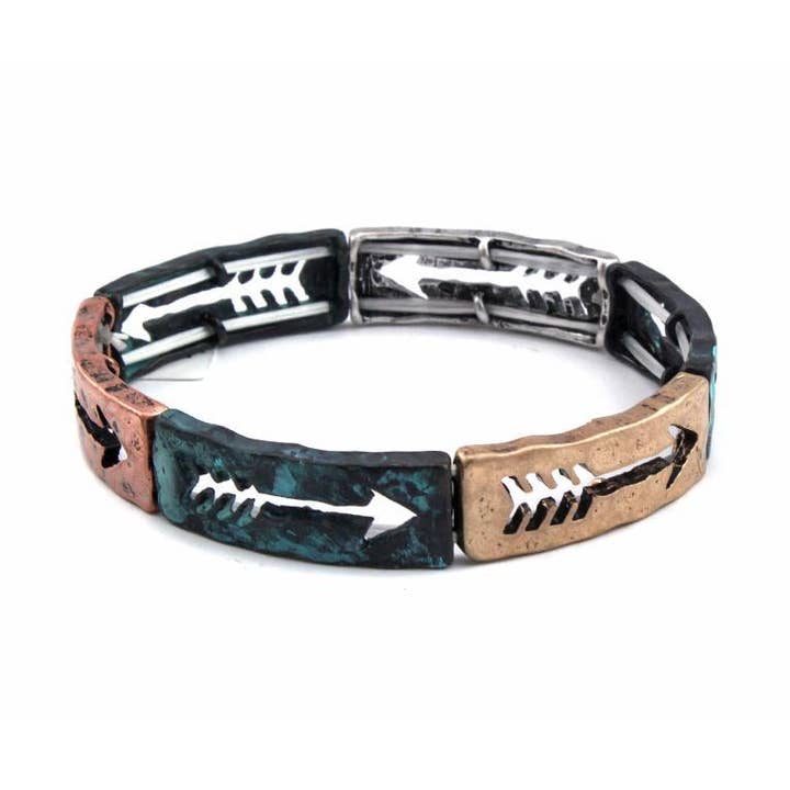 Bracciale in metallo elasticizzato a freccia per la vendita all'ingrosso da parte di Peaceful Village Inc.