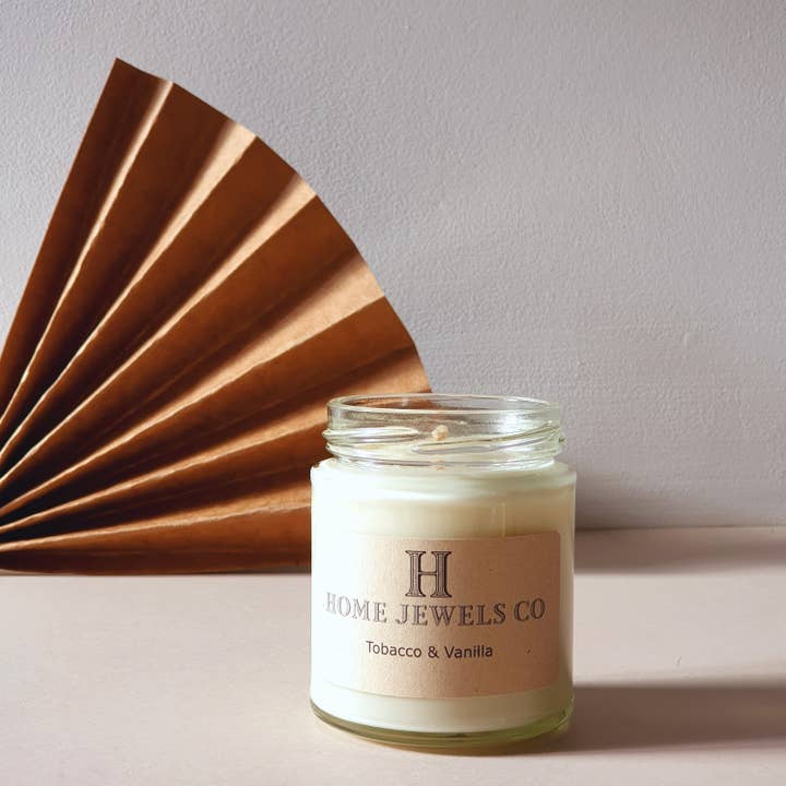 Home Jewels Co - Wholesale Jar/Filled Candle - Tobacco & Vanilla Scented Soy Candles - 8oz, 12oz, 16oz2