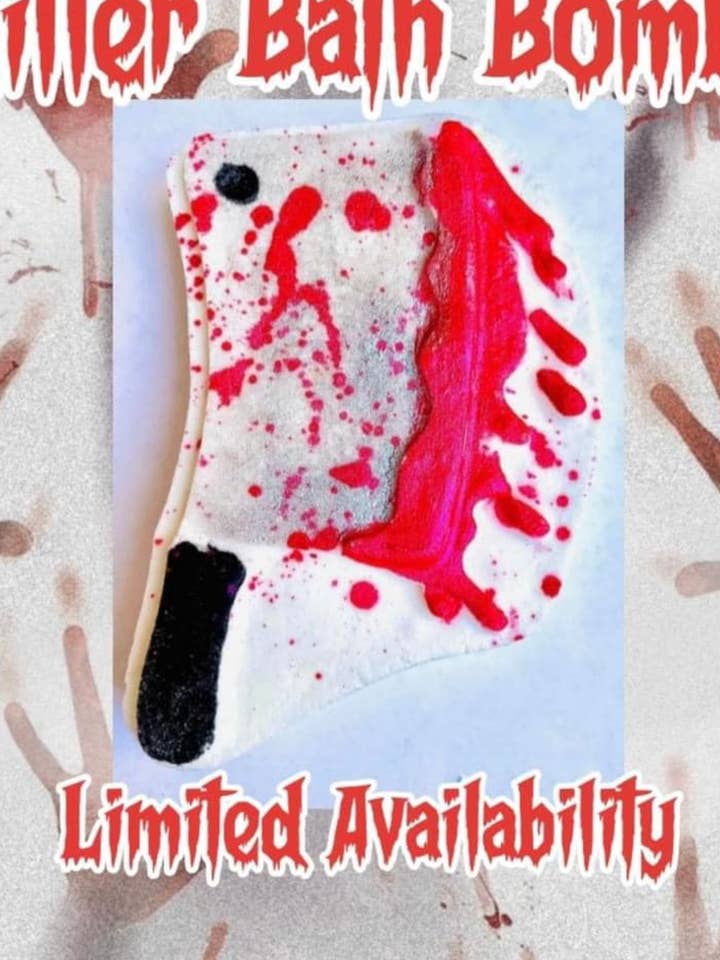 Bloody Hatchet Bathbomb for wholesale by Kangaroo Ridge Farms