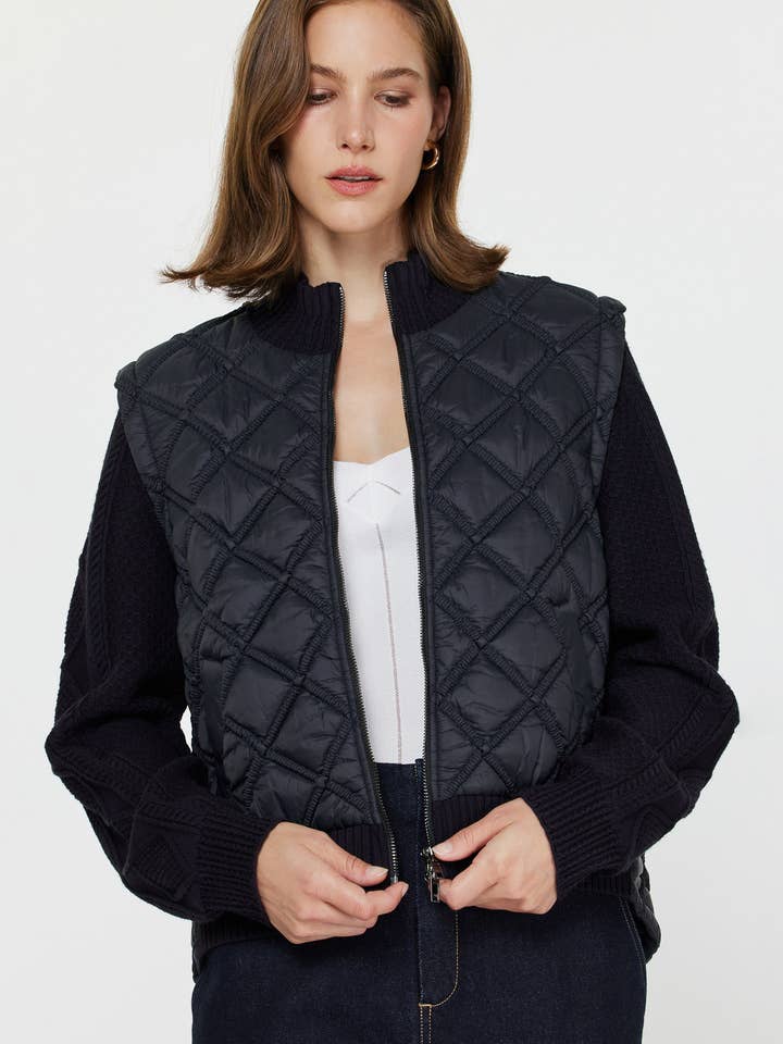 Gewatteerde Trui Gemengde Media Jas voor wholesale door Current Air