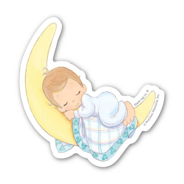 Precious Moments® Sleeping Baby Waterproof Sticker for wholesale by Blank Tag Co. Stickers - Waterproof Stickers