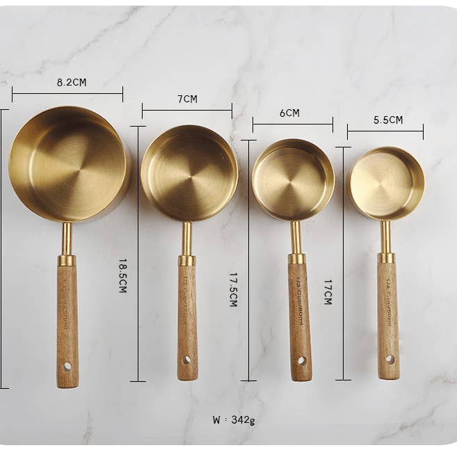 Homerely (We Cover All Import Duties) - Wholesale Measuring Cup - Gold Stainless Steel Measuring Cups Set1