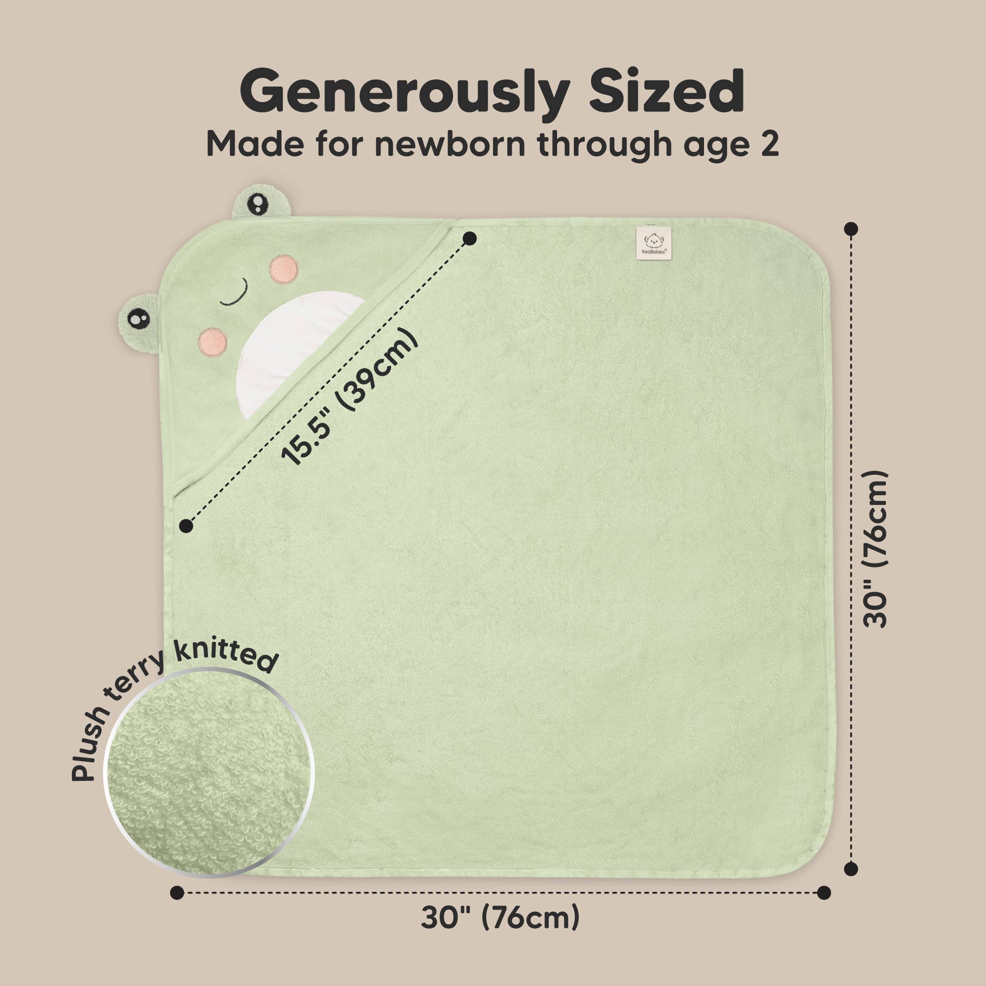 Frog KeaBabies Cuddle Baby Hooded Towel for wholesale on Faire4