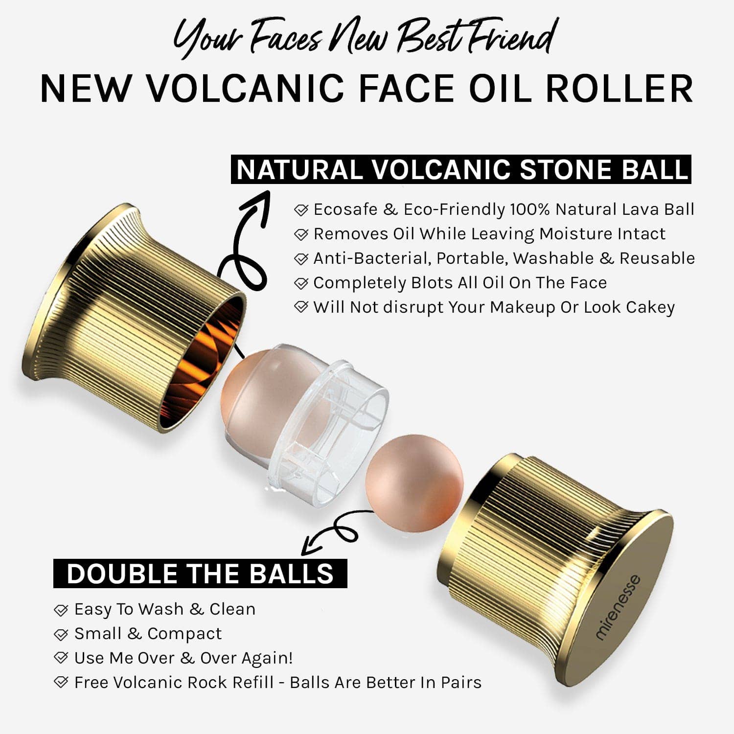 Mirenesse - Wholesale Face & body mist/water - NEW Volcanic Face Oil Roller with Refill - Sustainable - Eco Safe6