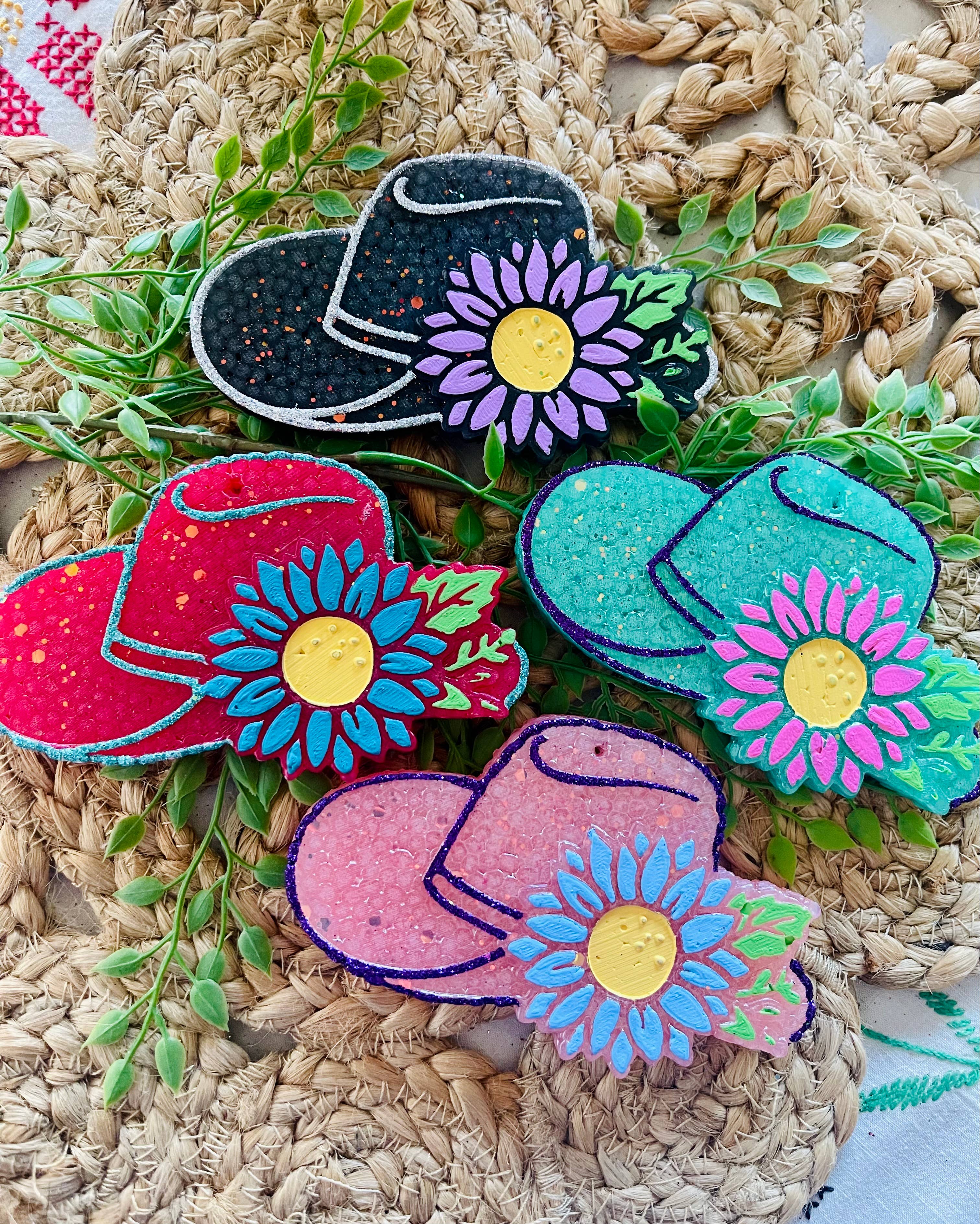 Stay Fresh’ies Air Fresheners – wholesale Car Freshener - Women’s – Flower Cowgirl Hat Car Freshie 3