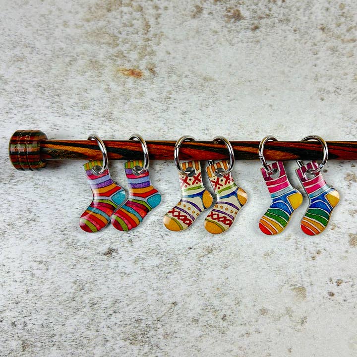 Emma Ball Ltd - Wholesale Knitting/Crochet Supplies - Socks Stitch Markers (Set of 6)
