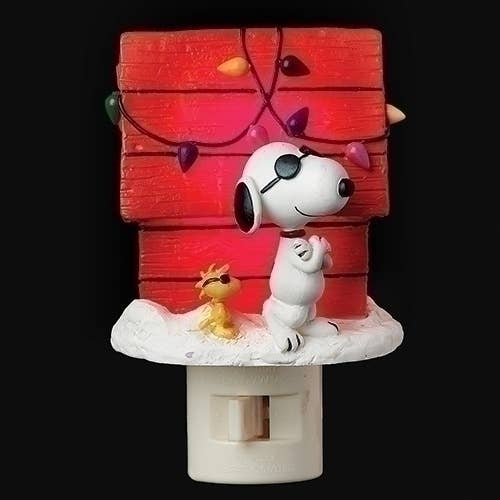 Snoopy Joe Cool Christmas Doghouse Nightlight for wholesale by Roman