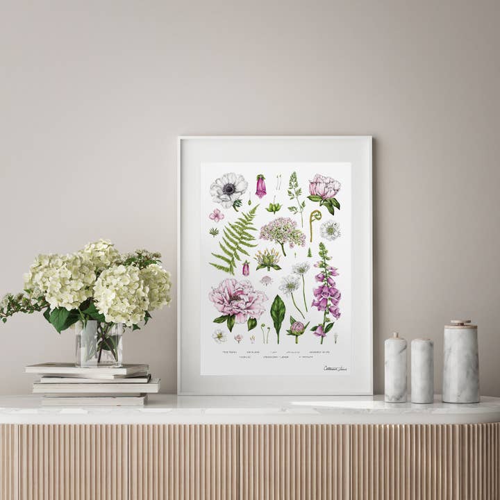 Zomertuin - Wit - Kunstdruk voor wholesale door Catherine Lewis Design
