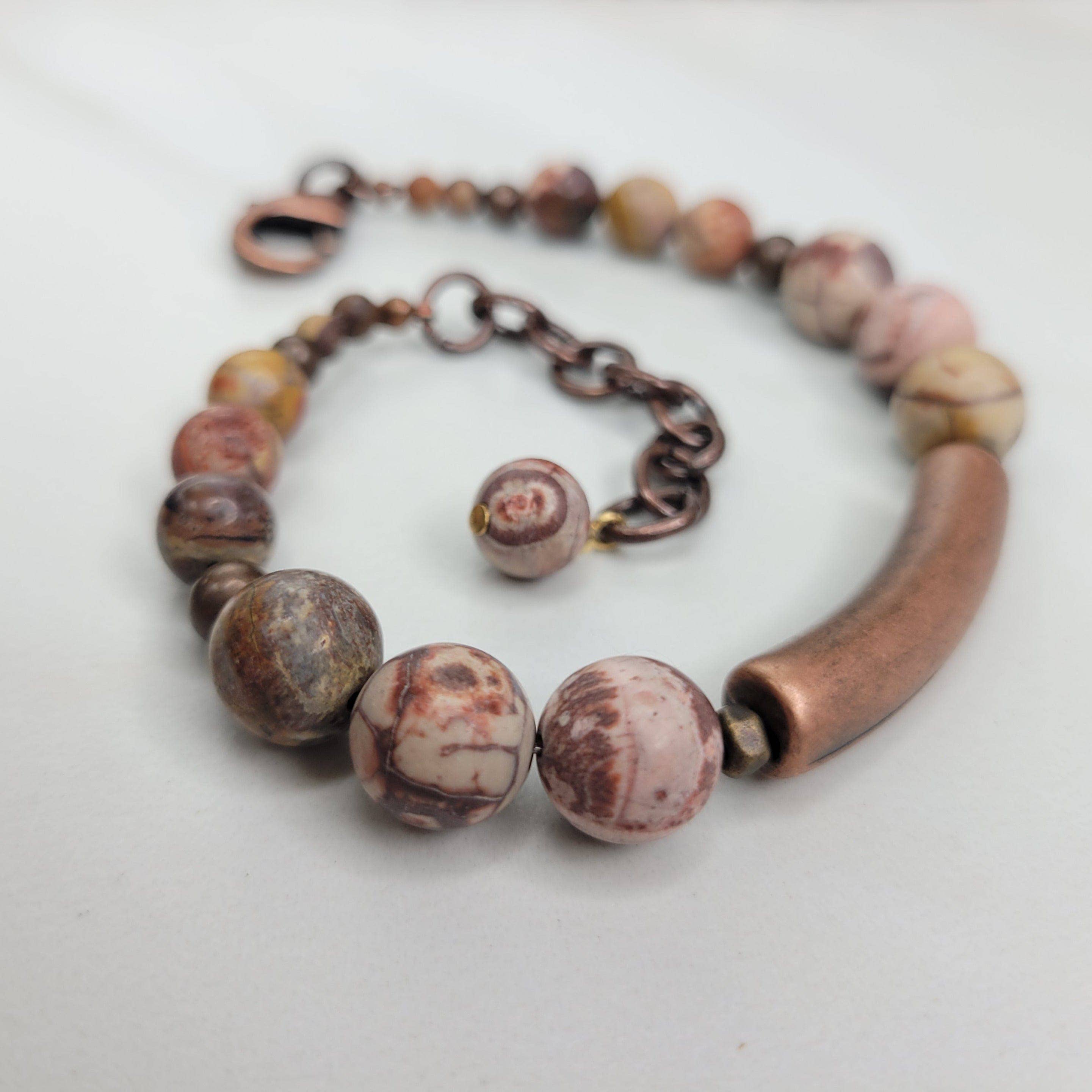 Default Color Fortuna Bracelet - Handmade with Rhyolite Stone Beads for wholesale on Faire0