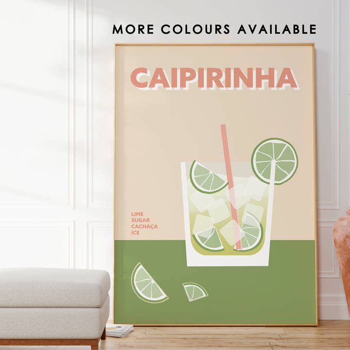 Imprimé Cocktail Caipirinha pour la vente par Peach and Home