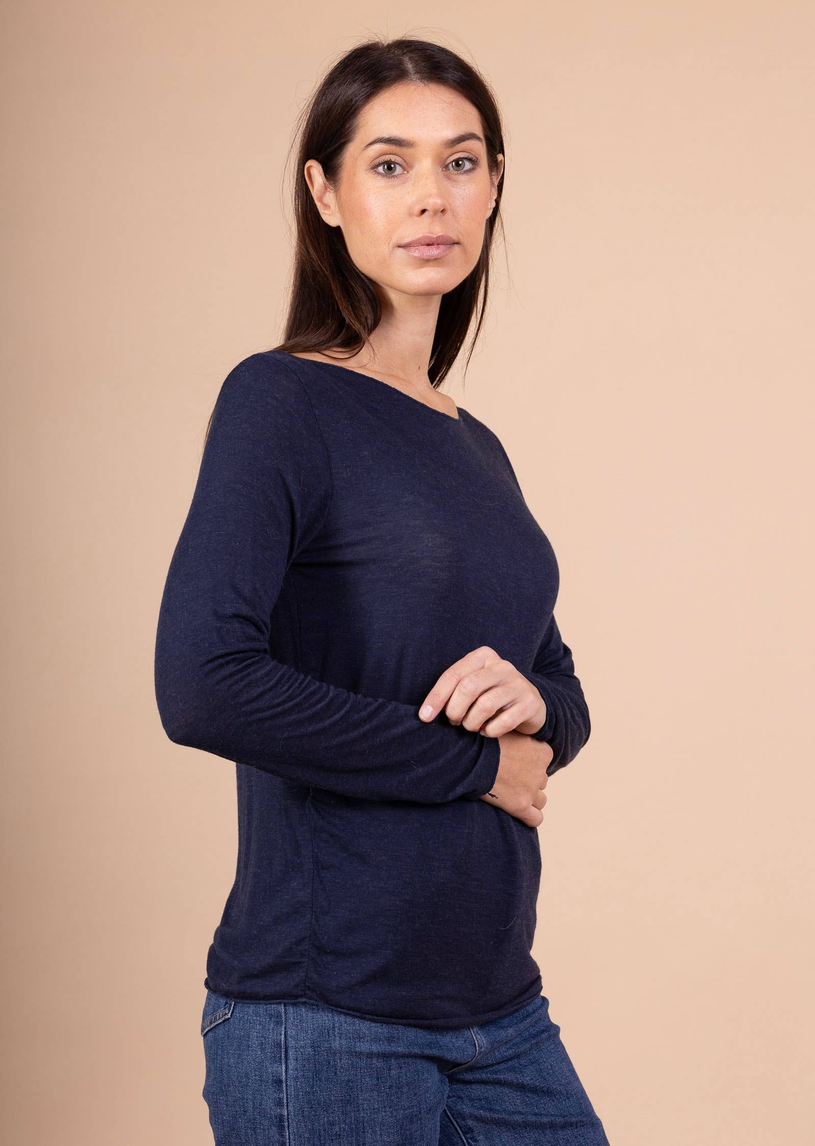LINEN & COTTON HOUSE – Großhandel Bluse – Damen – 37864 Einfarbiger Rollkragenpullover aus Kaschmirmischung, zweite Haut14