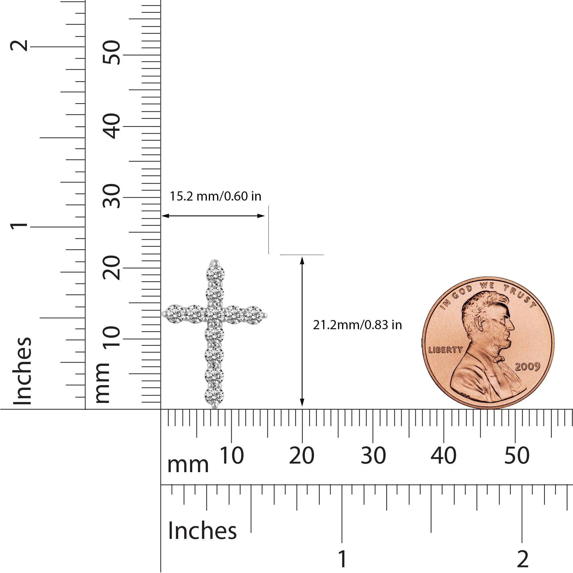 Fifth and Fine - Wholesale Pendant/Charm Necklace - 1/5Cttw to 1.00Cttw Classic Diamond Cross Pendant in Silver3