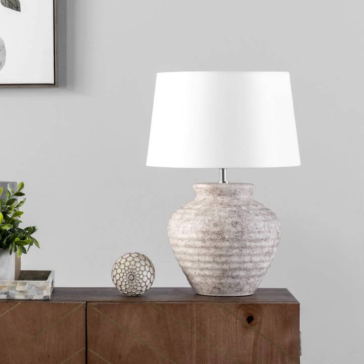 Antique White Fano 20" Ceramic Table Lamp for wholesale on Faire2