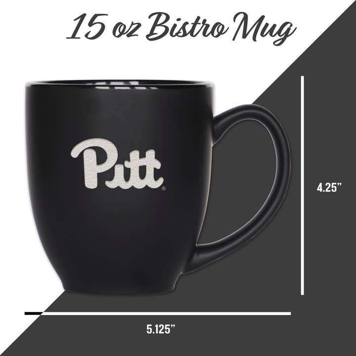 Rico Industries - Wholesale Coffee Mug - NCAA Pitt Panthers Standard 15oz Ceramic Bistro Mug3