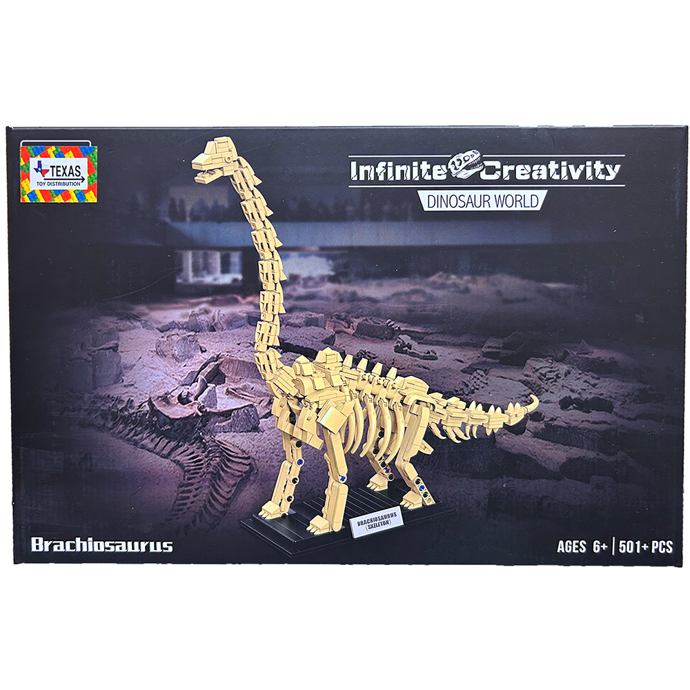 Texas Toy Distribution – wholesale Byggsats - Barn – Brachiosaurus Skelett Dinosaurie Byggklosskit (501 delar)0