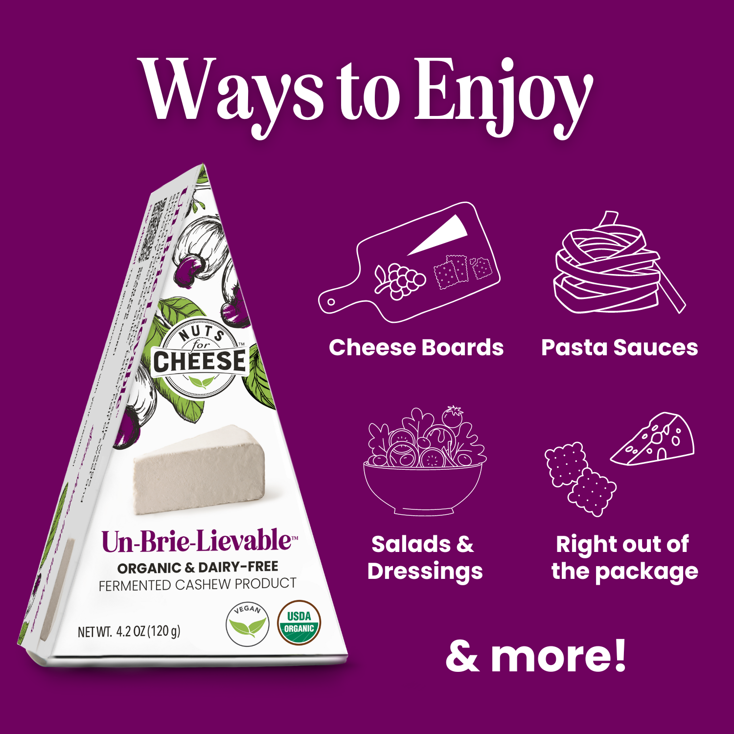 Nuts For Cheese - Wholesale Cheese - Un-Brie-Lievable™ Cashew Cheese Wedge | Organic | Vegan4