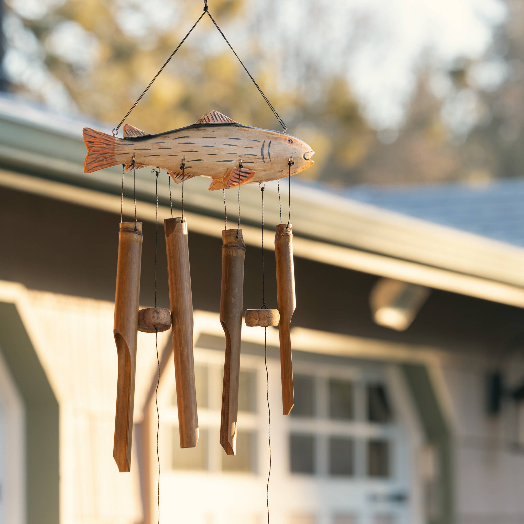 Cohasset Gifts - Wholesale Wind Chime - Trout Bamboo Wind Chime0