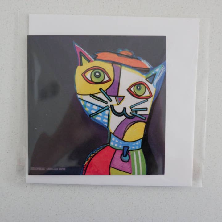 Retrophiliac - Vendita all'ingrosso Biglietti di auguri generici - Biglietto di auguri con nota di gatto astratto Picatso Picasso