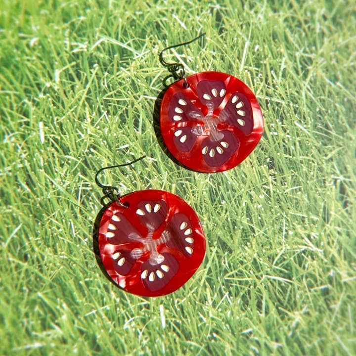 Peach Beast - Wholesale Dangle Earrings - Tomato Slice Earrings