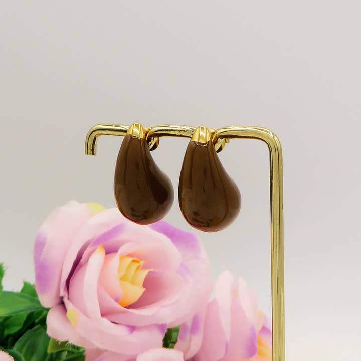 Daemon srls - Wholesale Dangle Earrings - DROP COLOURS - ACCIAIO INOSSIDABILE ~ Paio Orecchini goccia bombe' smaltati3