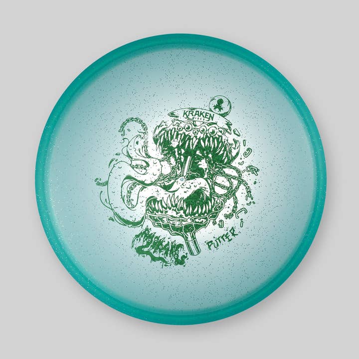 Mimic Teal Jelly Putter mit grünem Folienaufdruck für den Großhandel von Kraken Dice