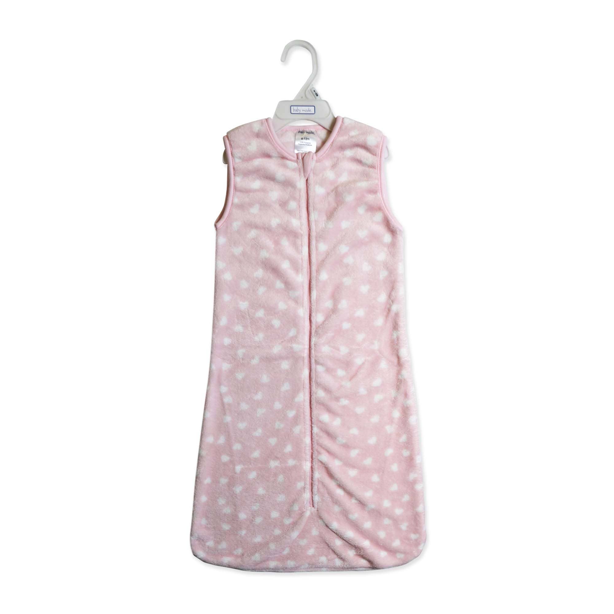 Rose Textiles - Wholesale Sleepsack - Baby - Printed Plush Sleep Sac:Pink Heart 1