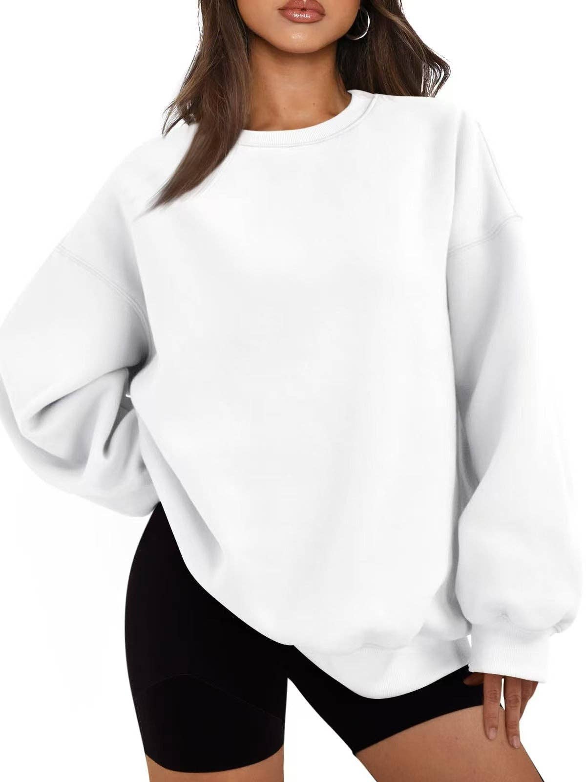 Masyal - Wholesale Sweatshirt - Women's - Women Oversize Solid Mock Neck Sweatshirt for Game Day6