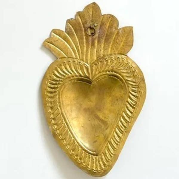 High crafty – Großhandel 3D-Wandkunst – 💛 Herz aus vergoldetem Messing – Handgefertigte Wanddekoration3