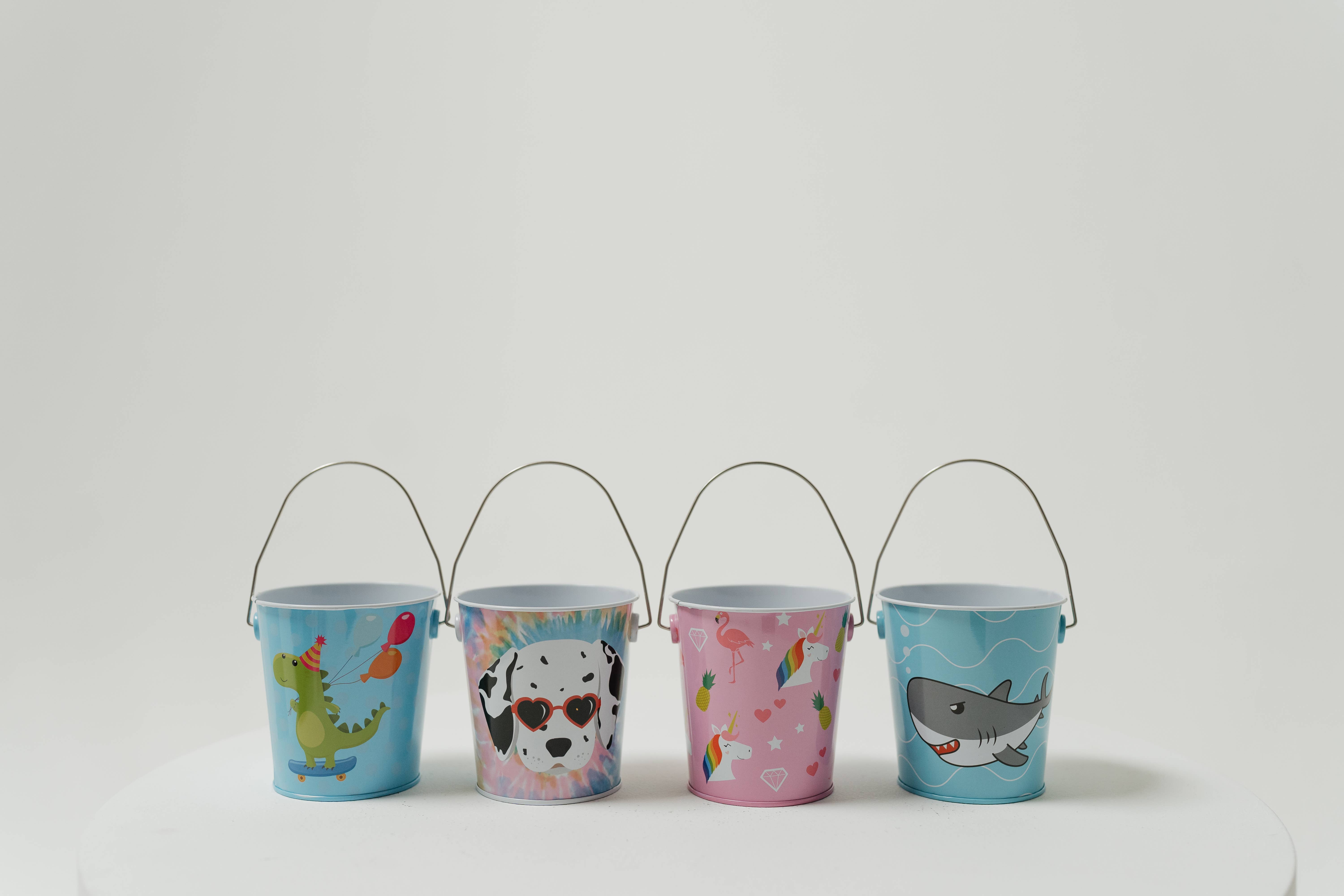 DAHO - Vente Seau – enfant - Seau en étain DaHo 4ASST pour enfants, pour fêtes, plages, loisirs créatifs2