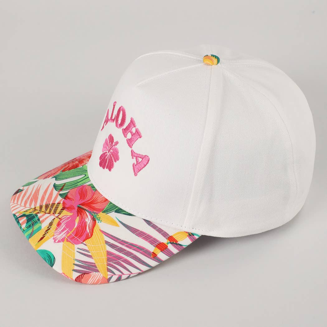 Fashion City - Wholesale Trucker Hat - Unisex - Aloha Tropical Design Embroidery Trucker Hat10