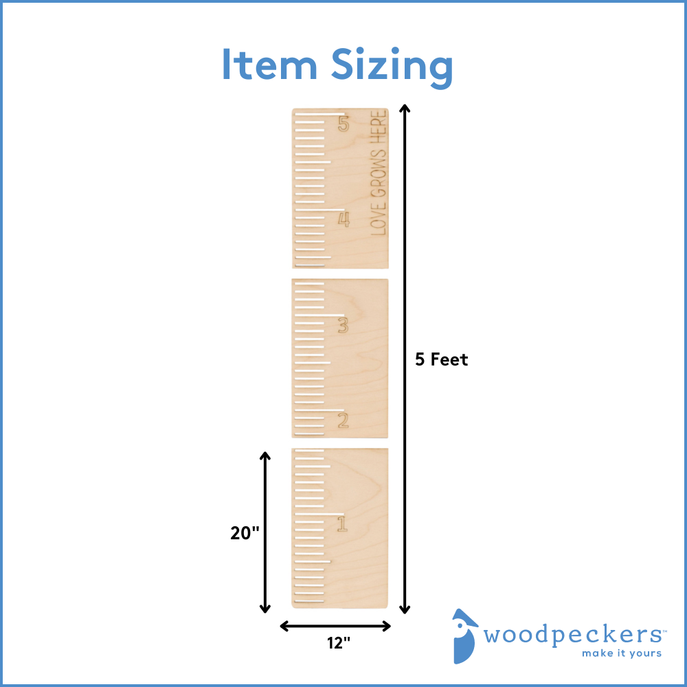 Woodpeckers Crafts - Wholesale Cutouts - "Love Grows Here" Baby Growth Chart Ruler2