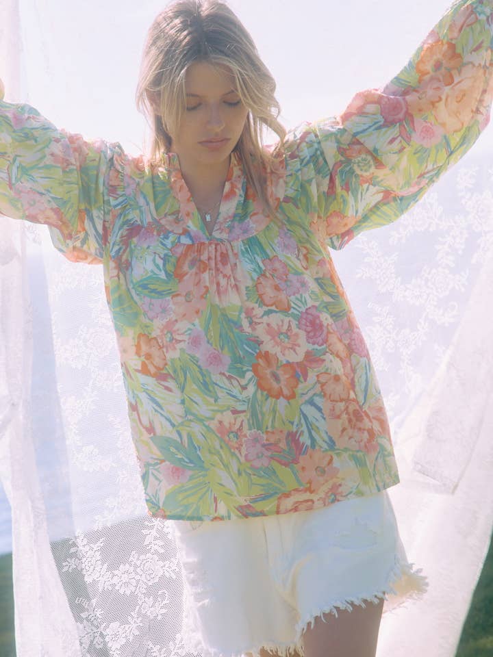 Floral Printed Blouse for wholesale by Oddi